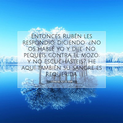Picture 07 - Génesis 42:22 RVA - Entonces Rubén les respondió, diciendo: ¿No os - Bible Verse Picture