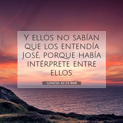Picture 07 - Génesis 42:23 RVA - Y ellos no sabían que los entendía José, - Bible Verse Picture