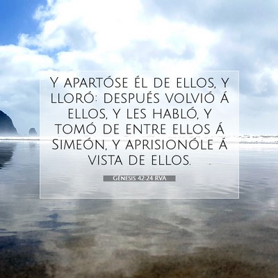Picture 07 - Génesis 42:24 RVA - Y apartóse él de ellos, y lloró: después - Bible Verse Picture
