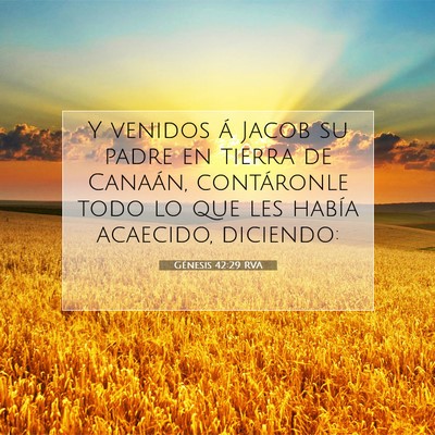 Picture 07 - Génesis 42:29 RVA - Y venidos á Jacob su padre en tierra de Canaán, - Bible Verse Picture