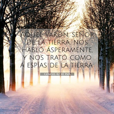 Picture 07 - Génesis 42:30 RVA - Aquel varón, señor de la tierra, nos habló - Bible Verse Picture