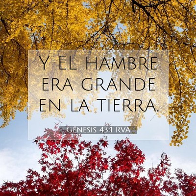 Picture 07 - Génesis 43:1 RVA - Y EL hambre era grande en la - Bible Verse Picture