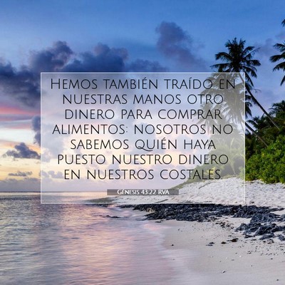 Picture 07 - Génesis 43:22 RVA - Hemos también traído en nuestras manos otro - Bible Verse Picture