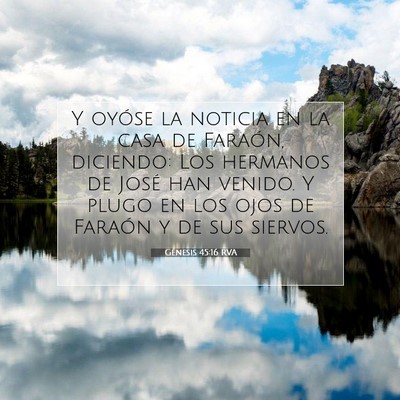 Picture 07 - Génesis 45:16 RVA - Y oyóse la noticia en la casa de Faraón, - Bible Verse Picture