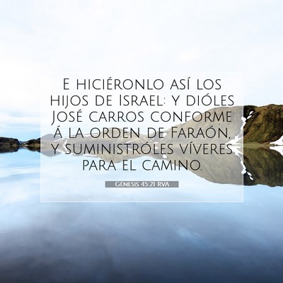 Picture 07 - Génesis 45:21 RVA - E hiciéronlo así los hijos de Israel: y dióles - Bible Verse Picture