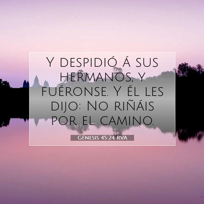 Picture 07 - Génesis 45:24 RVA - Y despidió á sus hermanos, y fuéronse. Y él - Bible Verse Picture
