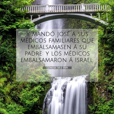 Picture 07 - Génesis 50:2 RVA - Y mandó José á sus médicos familiares que - Bible Verse Picture