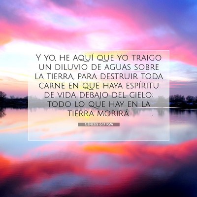 Picture 07 - Génesis 6:17 RVA - Y yo, he aquí que yo traigo un diluvio de aguas - Bible Verse Picture