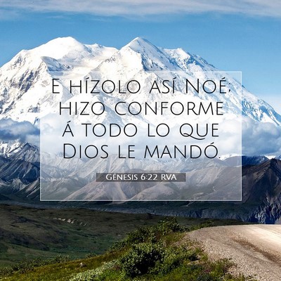 Picture 07 - Génesis 6:22 RVA - E hízolo así Noé; hizo conforme á todo lo que - Bible Verse Picture