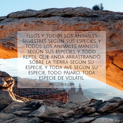 Picture 07 - Génesis 7:14 RVA - Ellos y todos los animales silvestres según sus - Bible Verse Picture