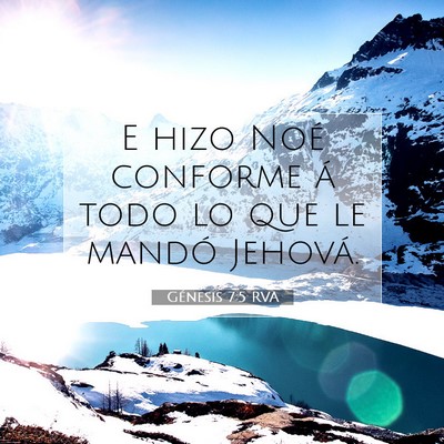 Picture 07 - Génesis 7:5 RVA - E hizo Noé conforme á todo lo que le mandó - Bible Verse Picture