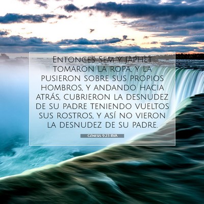 Picture 07 - Génesis 9:23 RVA - Entonces Sem y Japhet tomaron la ropa, y la - Bible Verse Picture