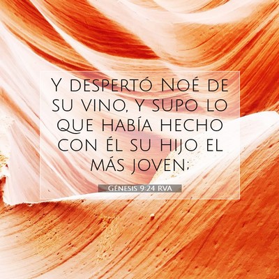 Picture 07 - Génesis 9:24 RVA - Y despertó Noé de su vino, y supo lo que había - Bible Verse Picture