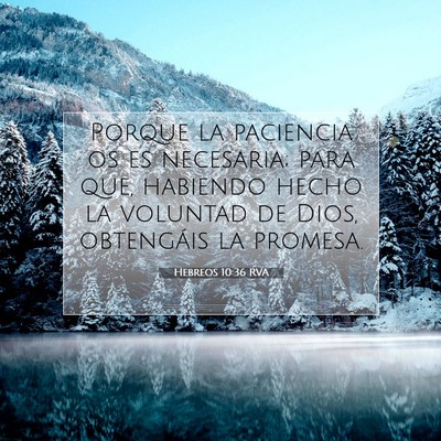 Picture 07 - Hebreos 10:36 RVA - Porque la paciencia os es necesaria; para que, - Bible Verse Picture