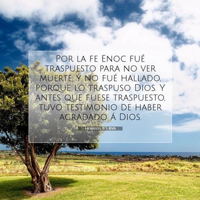 Picture 07 - Hebreos 11:5 RVA - Por la fe Enoc fué traspuesto para no ver - Bible Verse Picture