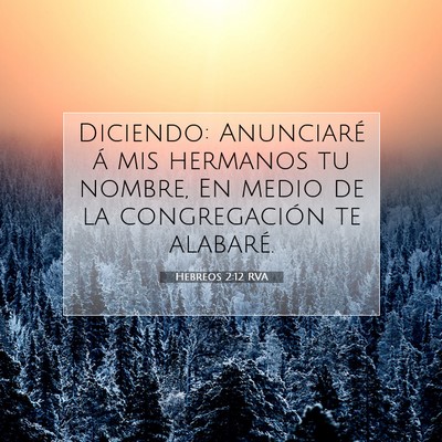Picture 07 - Hebreos 2:12 RVA - Diciendo: Anunciaré á mis hermanos tu nombre, - Bible Verse Picture