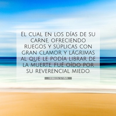 Picture 07 - Hebreos 5:7 RVA - El cual en los días de su carne, ofreciendo - Bible Verse Picture