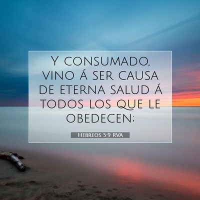 Picture 07 - Hebreos 5:9 RVA - Y consumado, vino á ser causa de eterna salud á - Bible Verse Picture
