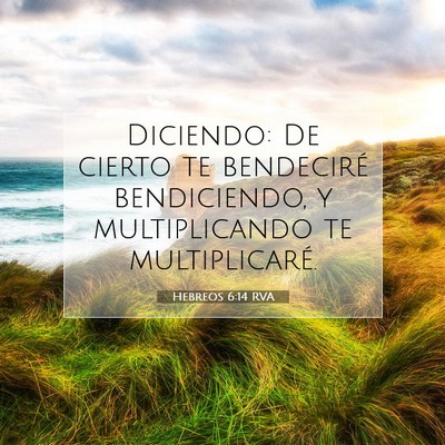 Picture 07 - Hebreos 6:14 RVA - Diciendo: De cierto te bendeciré bendiciendo, y - Bible Verse Picture