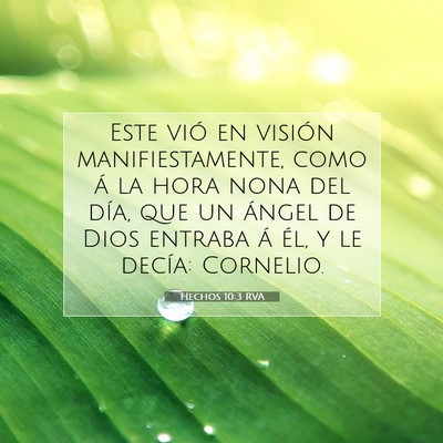 Picture 07 - Hechos 10:3 RVA - Este vió en visión manifiestamente, como á la - Bible Verse Picture