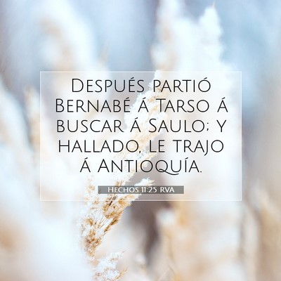 Picture 07 - Hechos 11:25 RVA - Después partió Bernabé á Tarso á buscar á - Bible Verse Picture