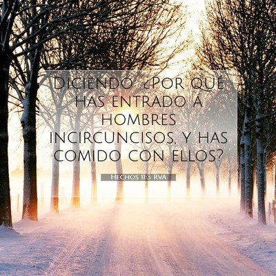 Picture 07 - Hechos 11:3 RVA - Diciendo: ¿Por qué has entrado á hombres - Bible Verse Picture