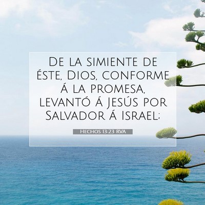 Picture 07 - Hechos 13:23 RVA - De la simiente de éste, Dios, conforme á la - Bible Verse Picture