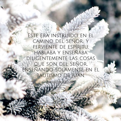 Picture 07 - Hechos 18:25 RVA - Este era instruído en el camino del Señor; y - Bible Verse Picture