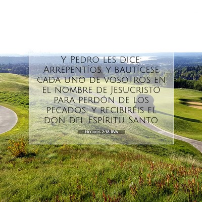 Picture 07 - Hechos 2:38 RVA - Y Pedro les dice: Arrepentíos, y bautícese cada - Bible Verse Picture