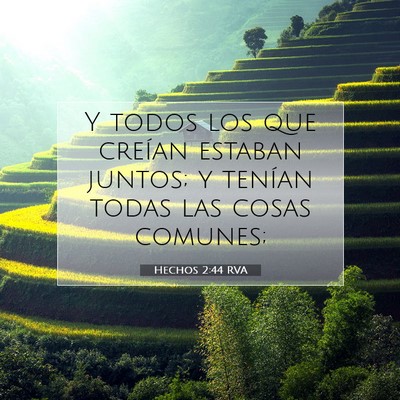 Picture 07 - Hechos 2:44 RVA - Y todos los que creían estaban juntos; y tenían - Bible Verse Picture