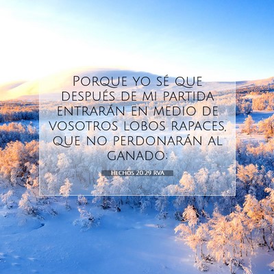 Picture 07 - Hechos 20:29 RVA - Porque yo sé que después de mi partida - Bible Verse Picture