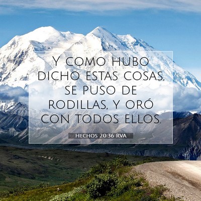 Picture 07 - Hechos 20:36 RVA - Y como hubo dicho estas cosas, se puso de - Bible Verse Picture