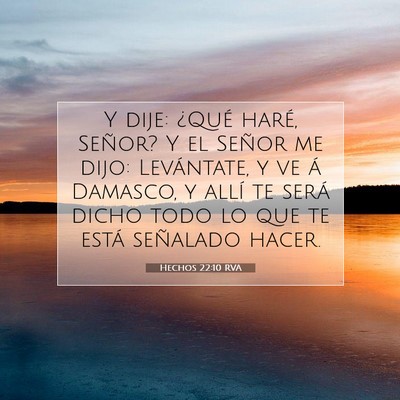 Picture 07 - Hechos 22:10 RVA - Y dije: ¿Qué haré, Señor? Y el Señor me - Bible Verse Picture