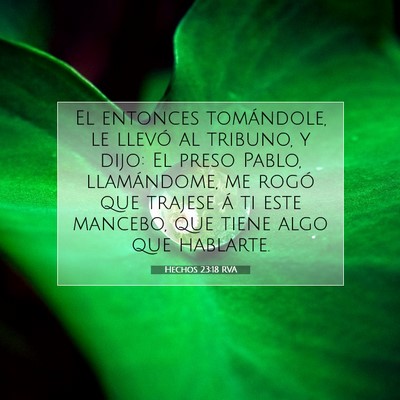 Picture 07 - Hechos 23:18 RVA - El entonces tomándole, le llevó al tribuno, y - Bible Verse Picture