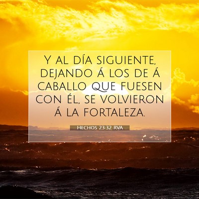 Picture 07 - Hechos 23:32 RVA - Y al día siguiente, dejando á los de á caballo - Bible Verse Picture