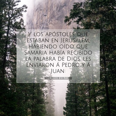 Picture 07 - Hechos 8:14 RVA - Y los apóstoles que estaban en Jerusalem, - Bible Verse Picture