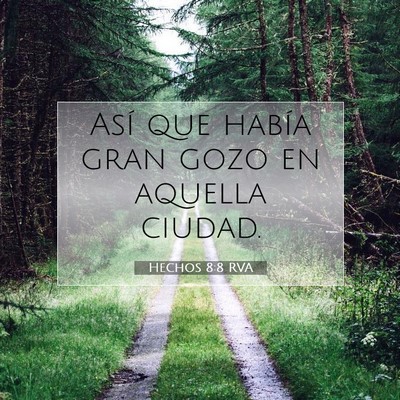 Picture 07 - Hechos 8:8 RVA - Así que había gran gozo en aquella - Bible Verse Picture
