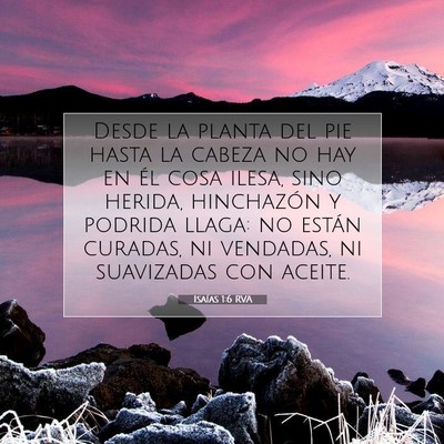 Picture 07 - Isaías 1:6 RVA - Desde la planta del pie hasta la cabeza no hay en - Bible Verse Picture
