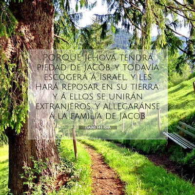 Picture 07 - Isaías 14:1 RVA - PORQUE Jehová tendrá piedad de Jacob, y - Bible Verse Picture