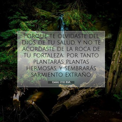 Picture 07 - Isaías 17:10 RVA - Porque te olvidaste del Dios de tu salud, y no te - Bible Verse Picture