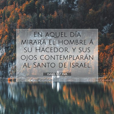 Picture 07 - Isaías 17:7 RVA - En aquel día mirará el hombre á su Hacedor, y - Bible Verse Picture