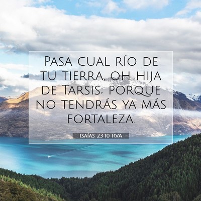 Picture 07 - Isaías 23:10 RVA - Pasa cual río de tu tierra, oh hija de Tarsis; - Bible Verse Picture