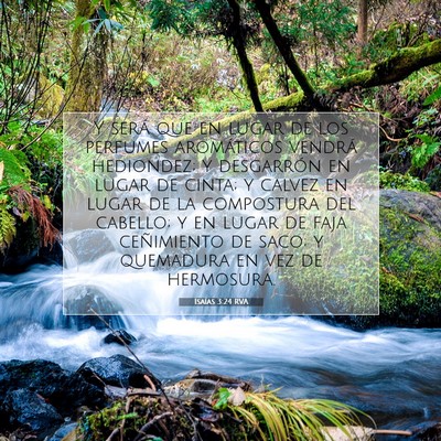 Picture 07 - Isaías 3:24 RVA - Y será que en lugar de los perfumes aromáticos - Bible Verse Picture