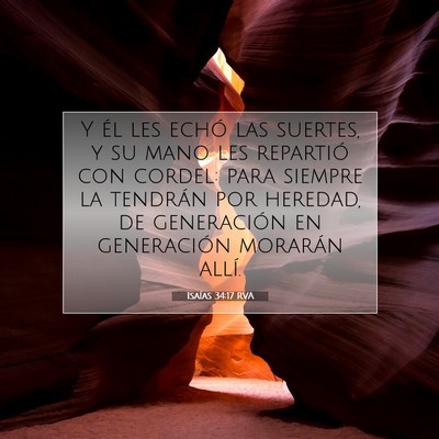 Picture 07 - Isaías 34:17 RVA - Y él les echó las suertes, y su mano les - Bible Verse Picture