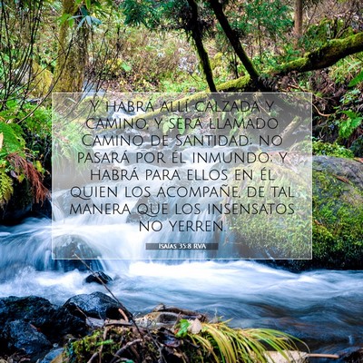 Picture 07 - Isaías 35:8 RVA - Y habrá allí calzada y camino, y será llamado - Bible Verse Picture