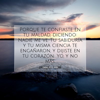 Picture 07 - Isaías 47:10 RVA - Porque te confiaste en tu maldad, diciendo: Nadie - Bible Verse Picture