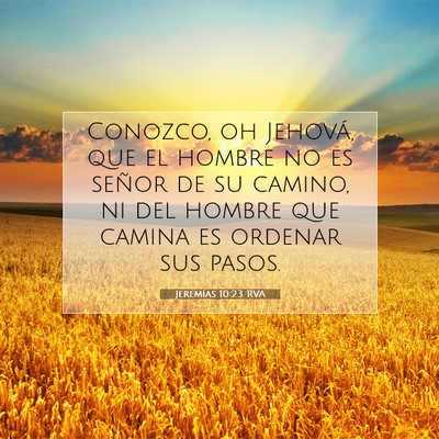 Picture 07 - Jeremías 10:23 RVA - Conozco, oh Jehová, que el hombre no es señor - Bible Verse Picture