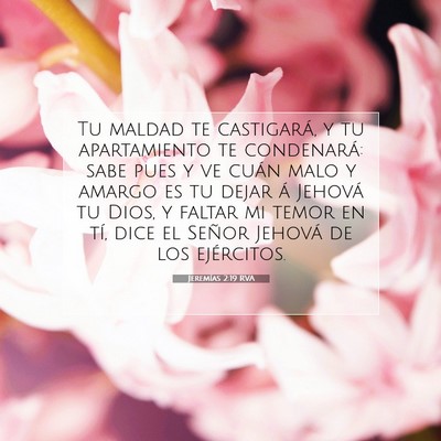 Picture 07 - Jeremías 2:19 RVA - Tu maldad te castigará, y tu apartamiento te - Bible Verse Picture