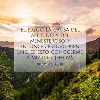 Picture 07 - Jeremías 22:16 RVA - El juzgó la causa del afligido y del - Bible Verse Picture