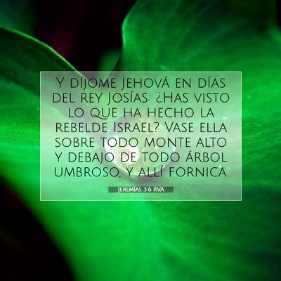 Picture 07 - Jeremías 3:6 RVA - Y díjome Jehová en días del rey Josías: ¿Has - Bible Verse Picture